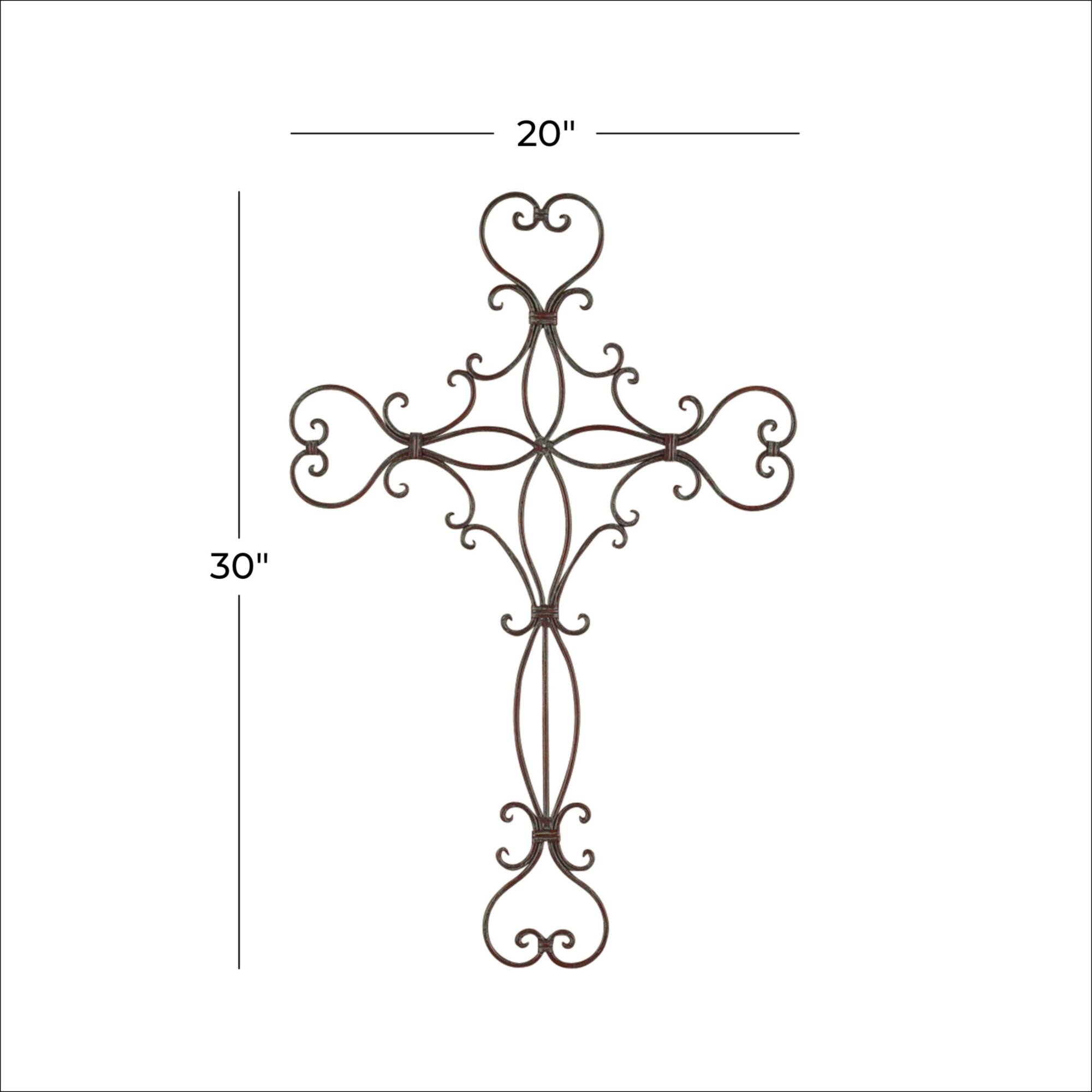 Black Metal Scroll Cross Wall Decor 19" x 0" x 29"